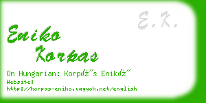 eniko korpas business card